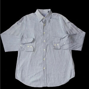 Robert Graham Long Button Sleeve Shirt Classic Fit XL Blue